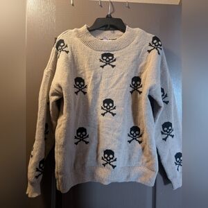 Beige skull sweater